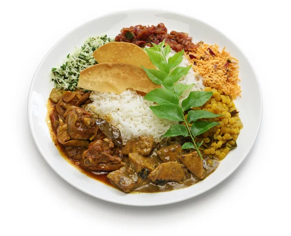 Riso sri lankan e piatto di curry — Foto Stock