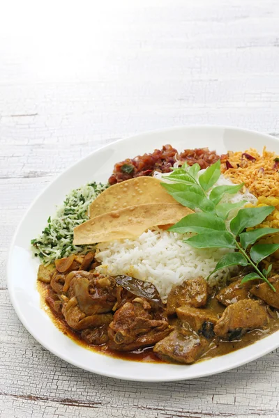 Srí Lanka-i rizs és a curry étel — Stock Fotó