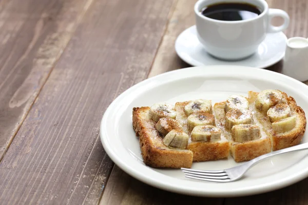 Cinnamon sugar banana toast — Stock Photo, Image