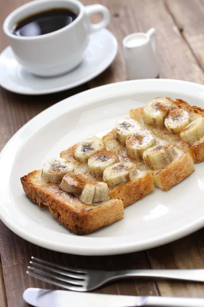 Toast banan Cukier cynamonowy — Zdjęcie stockowe