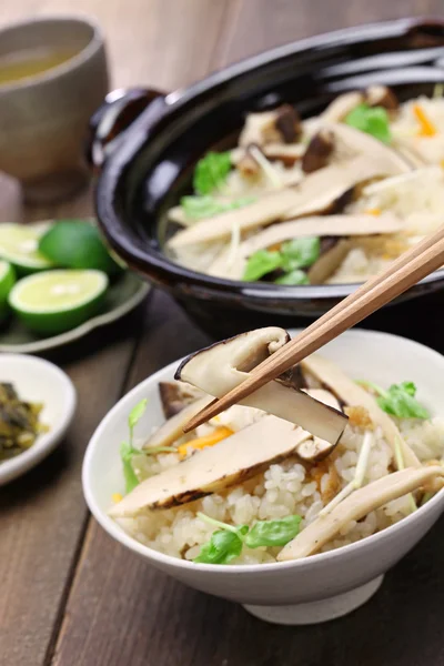 松茸悟饭，松茸蘑菇烩饭 — 图库照片