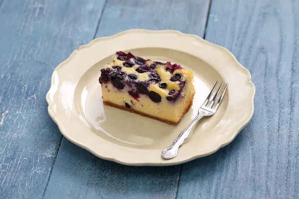 Homemade blueberry cheesecake — Stock Photo, Image