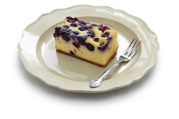 Domácí borůvkový cheesecake — Stock fotografie
