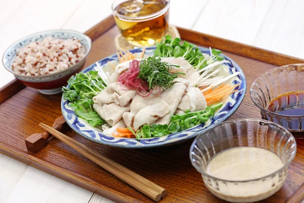 Salada de porco frio, cozinha japonesa de verão — Fotografia de Stock