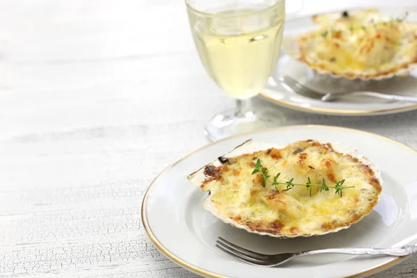 Capesante francese gratin — Foto Stock