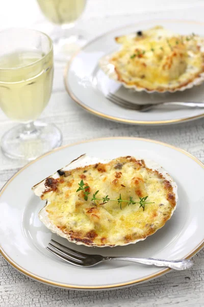 Capesante francese gratin — Foto Stock