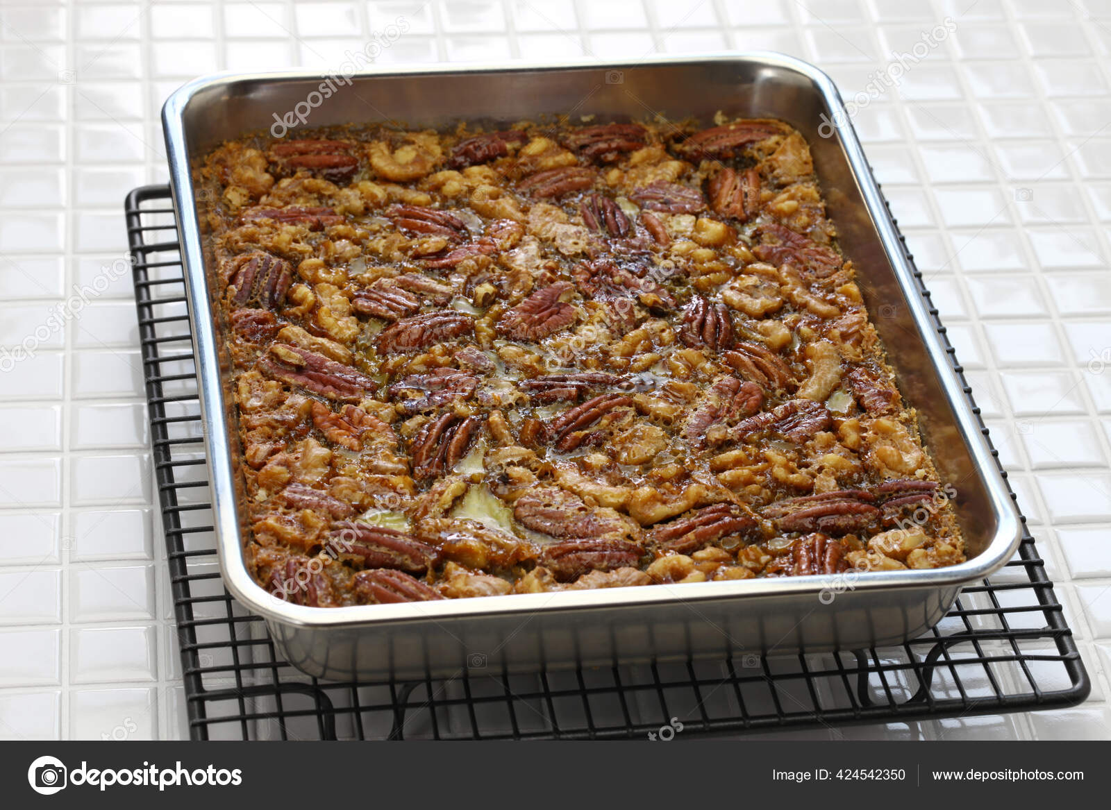 Maple Syrup Butter Tart Squares Pecan Walnut Homemade Canadian Sweet