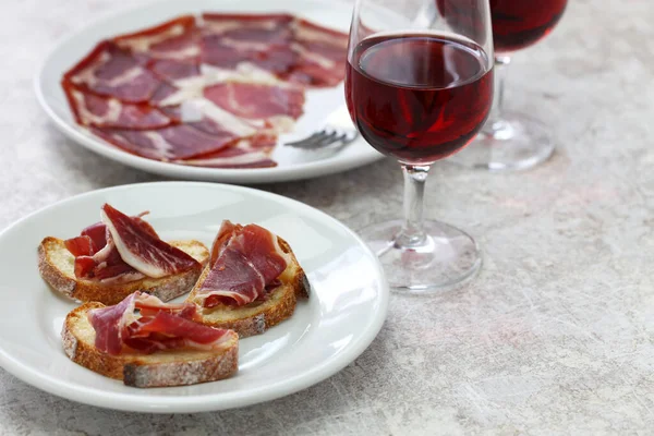 Jamon Iberico Spaanse Droge Gezouten Ham — Stockfoto