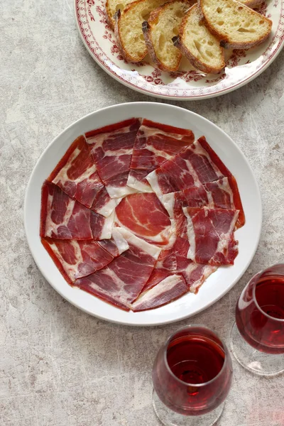 Jamon Iberico Presunto Curado Seco Espanhol — Fotografia de Stock