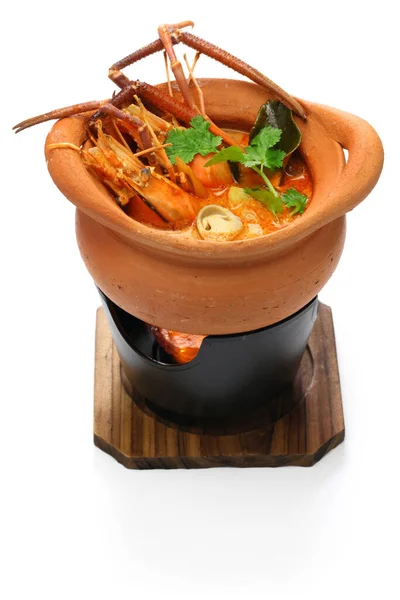 Tom Yum Kung Mit Riesengarnelen Thai Suppensuppenküche — Stockfoto