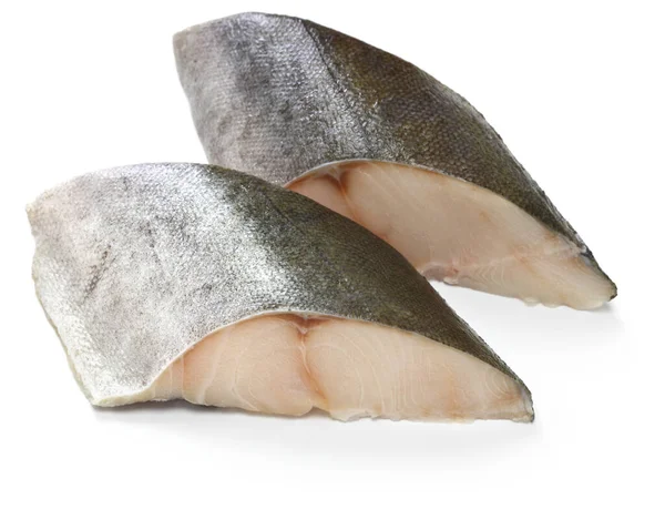 Sablefish Černá Treska Filet Izolované Bílém Pozadí — Stock fotografie