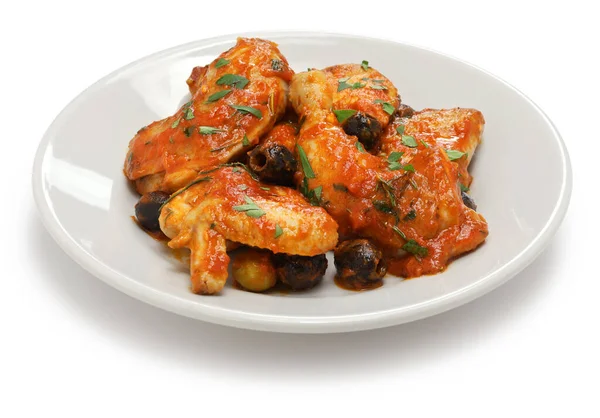 Pollo Alla Cacciatora Piatto Pollo Brasato Stile Cacciatore Italiano — Foto Stock