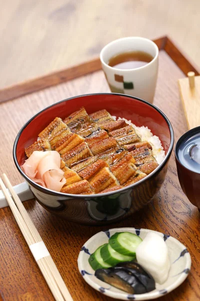 Anagodon Rijstschaal Met Gegrilde Congeraal Japans Eten — Stockfoto