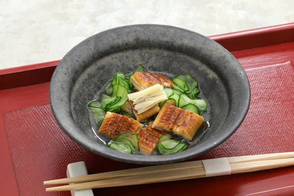 乌萨库 烤鳗鱼和黄瓜沙拉 日本菜 — 图库照片