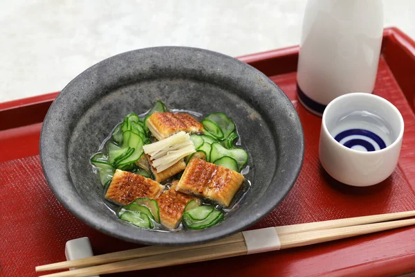 Uzaku Enguia Grelhada Salada Pepino Cozinha Japonesa — Fotografia de Stock