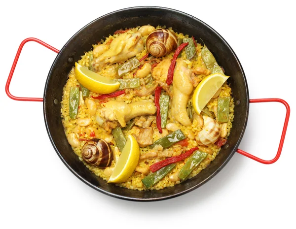 Valencianische Paella, spanische Küche — Stockfoto