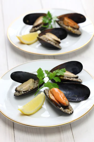 Stuffed mussels, turkish food — Stock Photo, Image