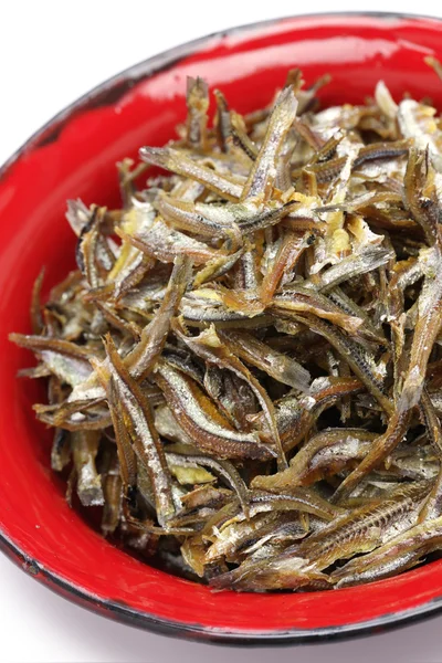 Ikan bilis frit (anchois secs), nourriture malaysienne — Photo