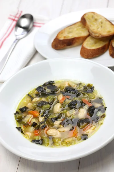 Zuppa di cavolo nero, sopa de col rizada negra —  Fotos de Stock