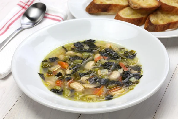 Zuppa di cavolo nero, black kale soup — Stock Photo, Image