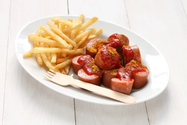 Currywurst, salsicha de caril — Fotografia de Stock