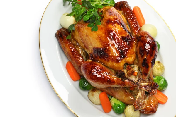 Homemade roast turkey, thanksgiving christmas dinner — Stock Photo, Image