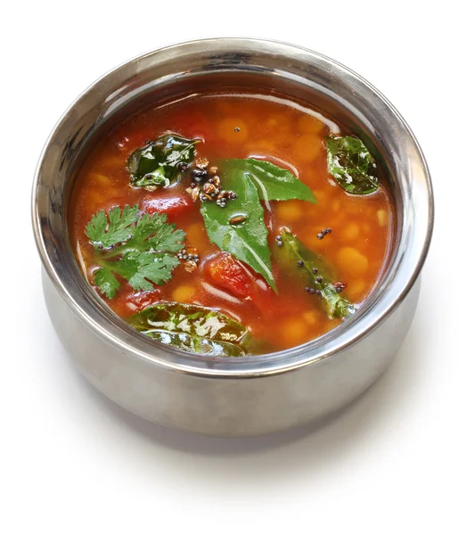 Tomatenrasam, südindische Suppe — Stockfoto