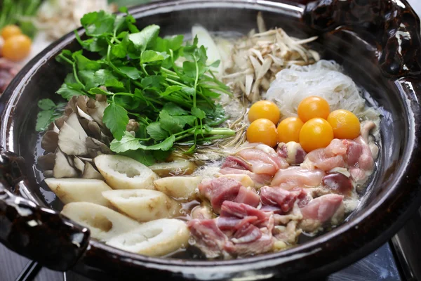 Japanese chicken hot pot cuisine — Stock Image Japanese chicken hot pot cuisine Stock Photo