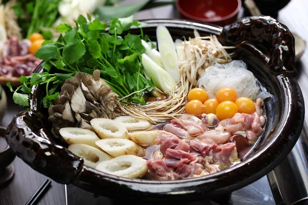Japanese chicken hot pot cuisine — Stock Image Japanese chicken hot pot cuisine Stock Image