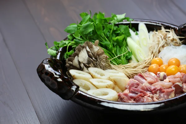 Japanese chicken hot pot cuisine — Stock Photo, Image