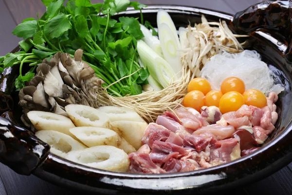 Japanese chicken hot pot cuisine — Stock Photo, Image