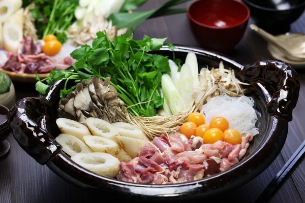 Japanese chicken hot pot cuisine — Stock Image Japanese chicken hot pot cuisine Stock Image