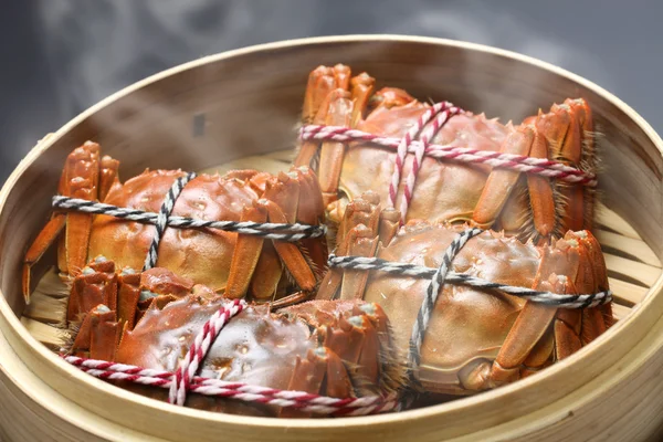 Xangai fumegante caranguejos peludos, cozinha chinesa — Fotografia de Stock