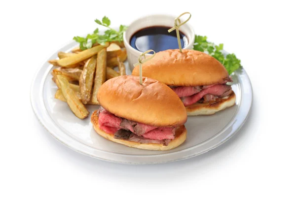 French dip sandwich, american cuisine — Stock Photo, Image