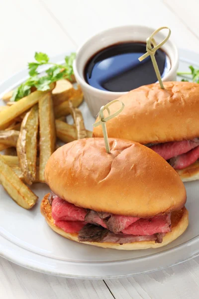 French dip sandwich, american cuisine — Stock Photo, Image