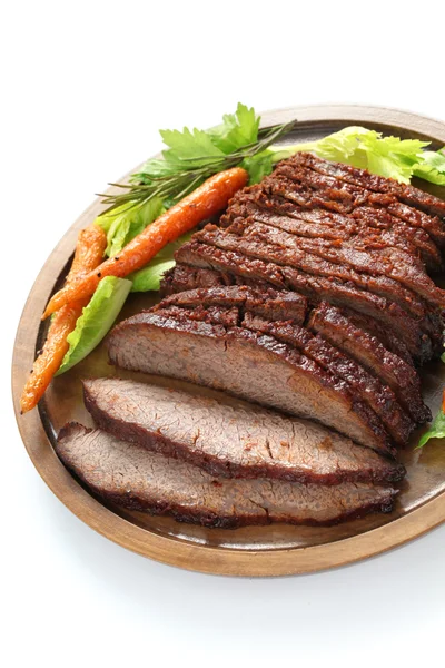 Barbecue rundvlees "briskets" aangeduide — Stockfoto