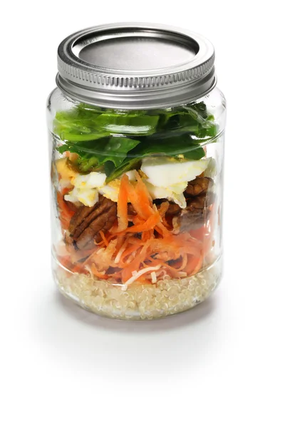 Salad in glass jar — Stock Photo, Image