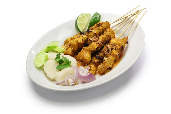 Chicken satay, indonesian cuisine — Stock Photo, Image