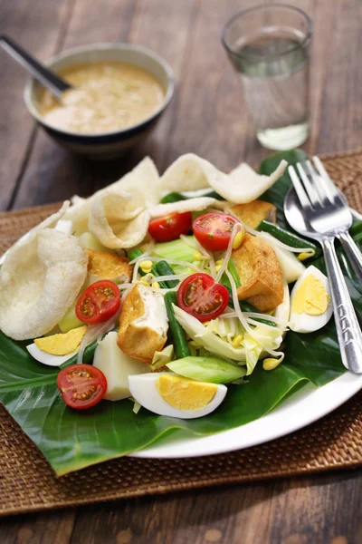 Gado-gado, Indonesische salade met pindasaus — Stockfoto