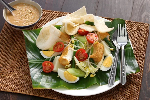 Gado gado, indonesian salad with peanut sauce — Stock Photo, Image