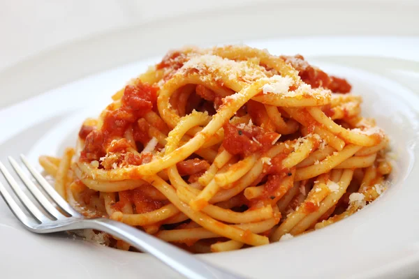 Amatriciana, cucina italiana della pasta — Foto Stock