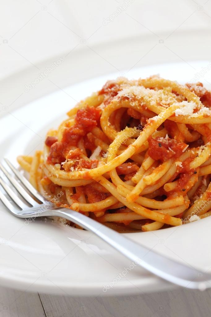 Amatriciana, italian pasta cuisine