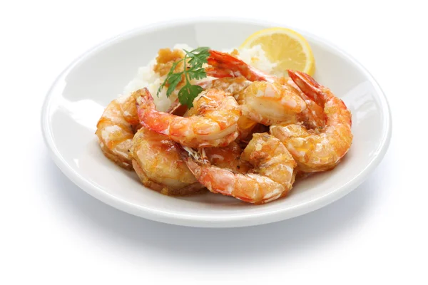 Garlic shrimp, hawaiian food — Stock Photo, Image