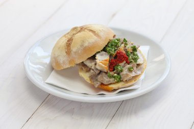 lampredotto sandwich, italian food clipart