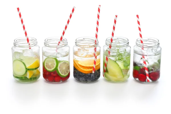 Detox water on white background — Stock Photo, Image