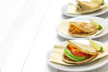 arepas, Venezüella Kolombiya Mısır ekmeği sandviç