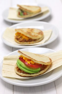 arepas, Venezüella Kolombiya Mısır ekmeği sandviç