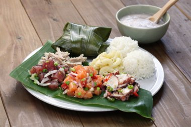 Hawaiian geleneksel plaka Öğle Yemeği