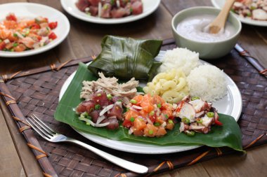Hawaiian geleneksel plaka Öğle Yemeği