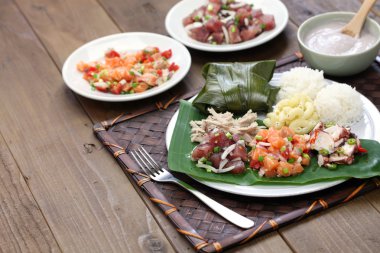 Hawaiian geleneksel plaka Öğle Yemeği